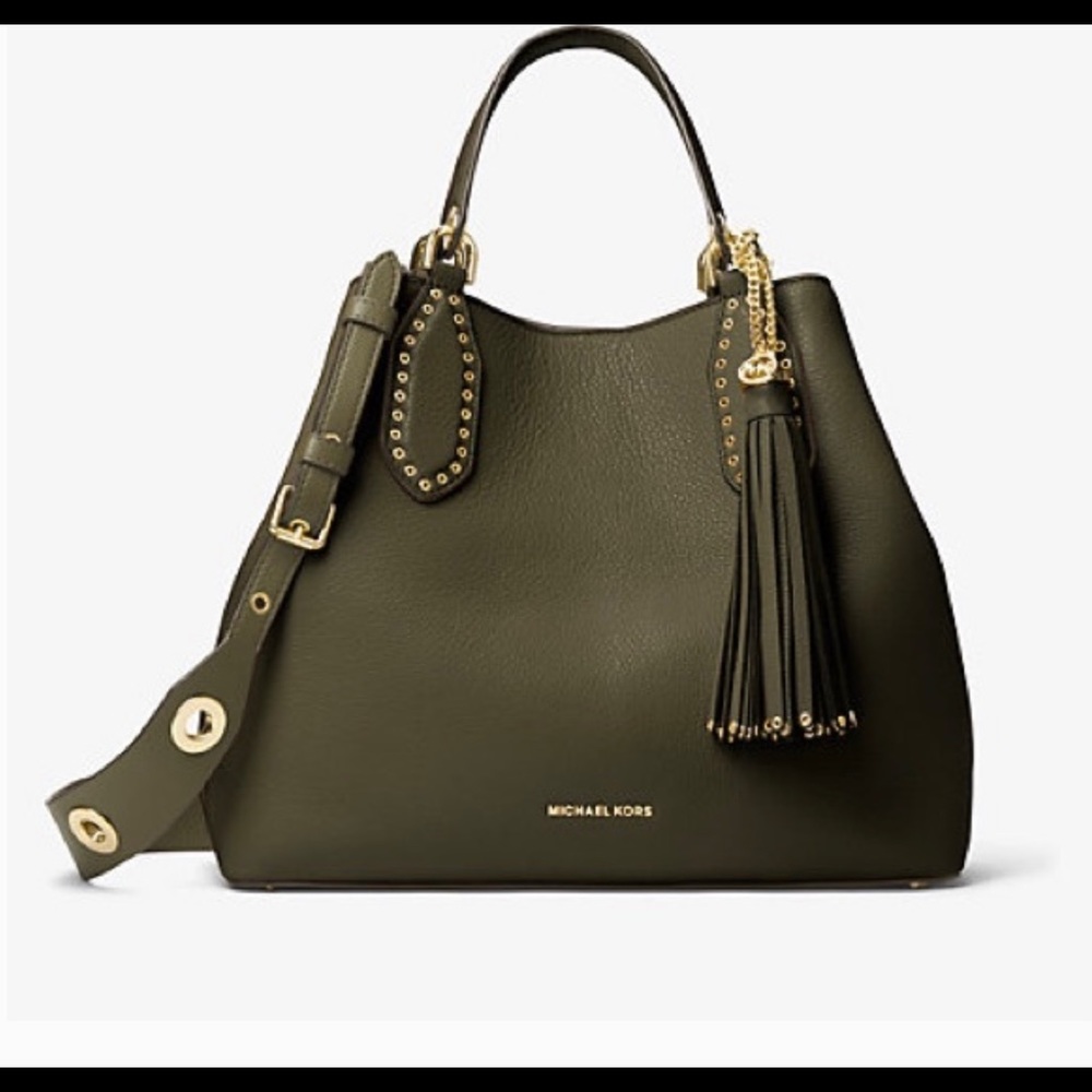 Michael KORS Brooklyn Large Olive Green Satchel